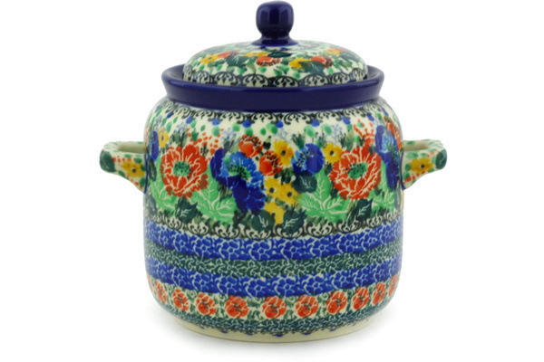 Jar with Lid and Handles 6"