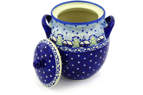 Jar with Lid and Handles 7"