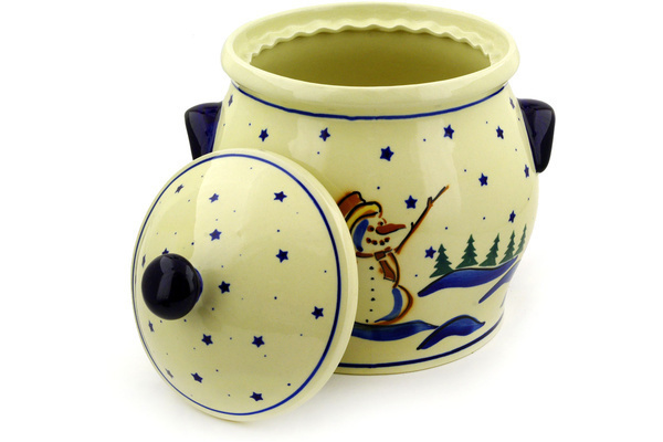 Jar with Lid and Handles 8"