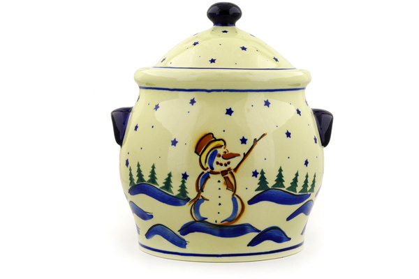 Jar with Lid and Handles 8"