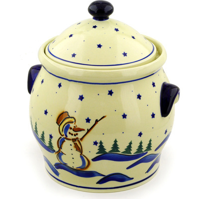 Jar with Lid and Handles 8"