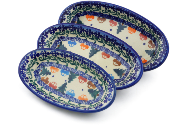Condiment set of 3 nesting dishes: 7¼-inch, 6½-inch, 5¾-inch