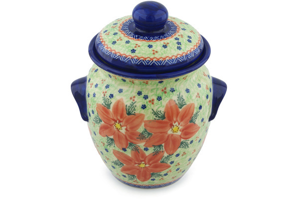 Jar with Lid and Handles 9"