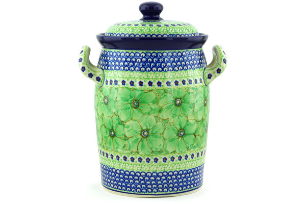 Jar with Lid and Handles 11"