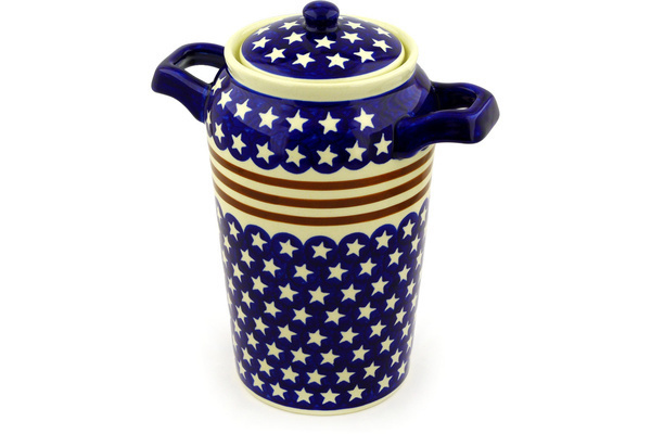 Jar with Lid and Handles 11"