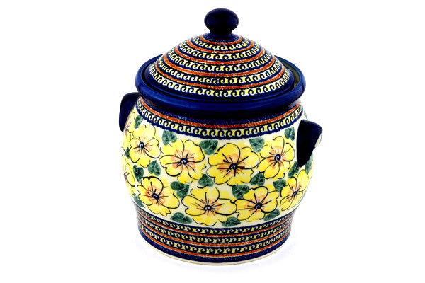 Jar with Lid and Handles 11"