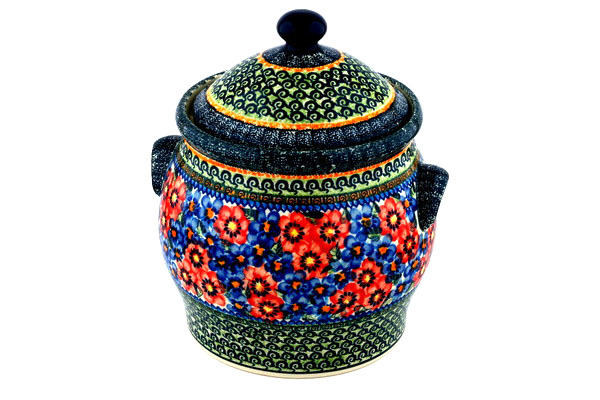 Jar with Lid and Handles 11"