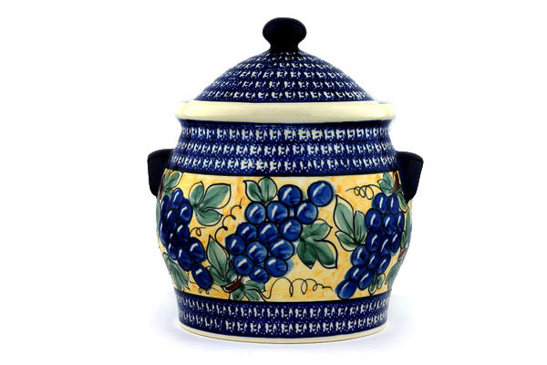 Jar with Lid and Handles 11"