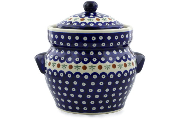 Jar with Lid and Handles 10"