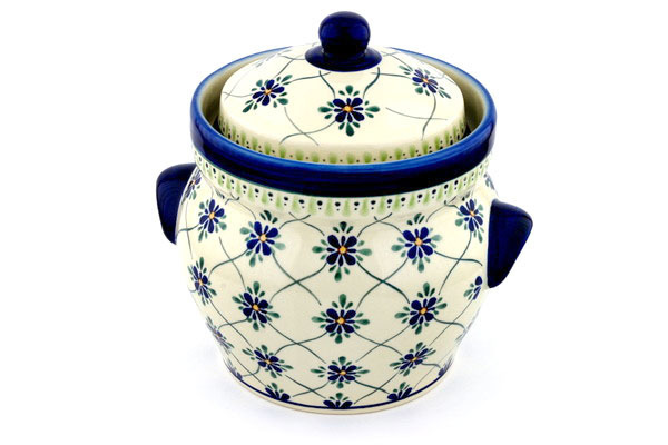 Jar with Lid and Handles 10"