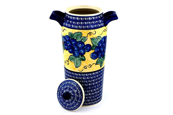 Jar with Lid and Handles 14"