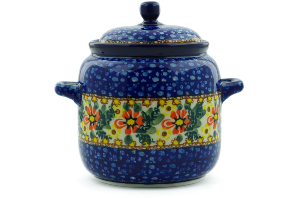 Jar with Lid and Handles 6"