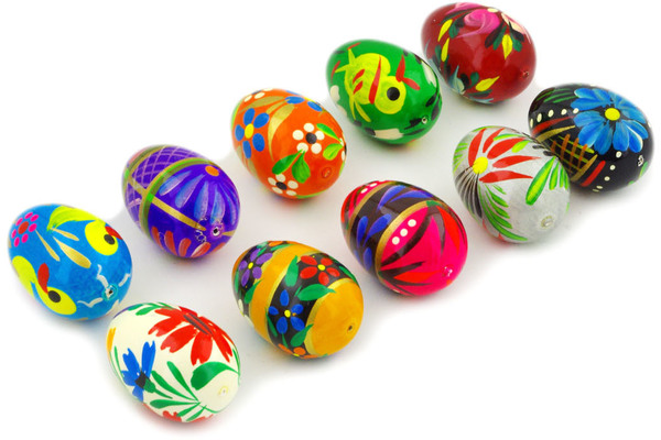 Set of 10 Wooden Egg 2"