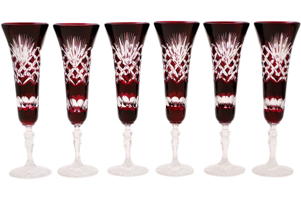 Crystal Champagne Glass Set of 6 3"