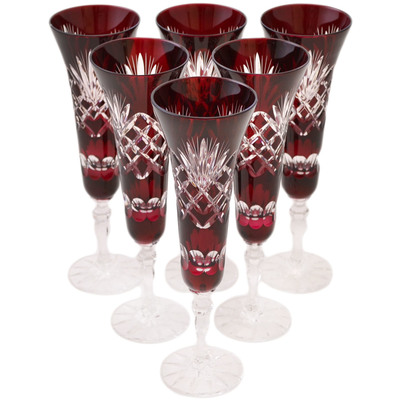 Crystal Champagne Glass Set of 6 3"