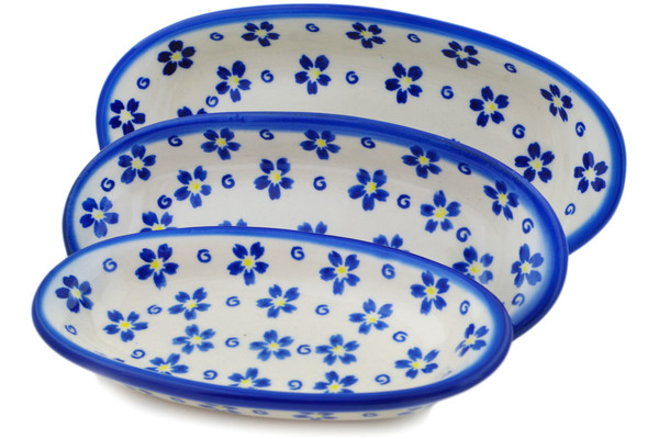 Condiment set of 3 nesting dishes: 7¼-inch, 6½-inch, 5¾-inch