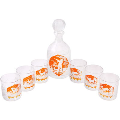 Crystal Glass Set of 6 Glasses and Bottle