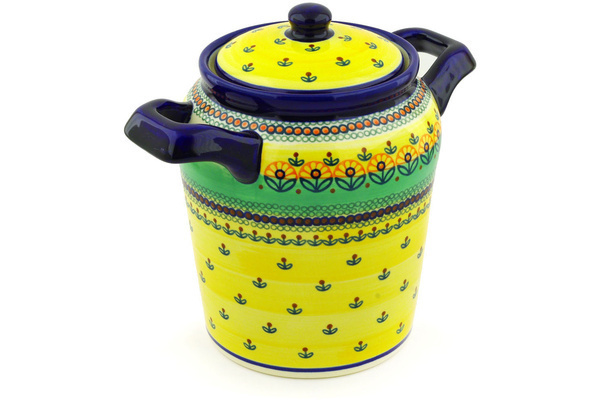 Jar with Lid and Handles 8"