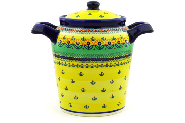 Jar with Lid and Handles 8"