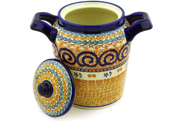 Jar with Lid and Handles 8"