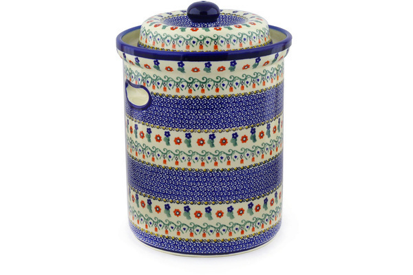 Jar with Lid and Handles 14"