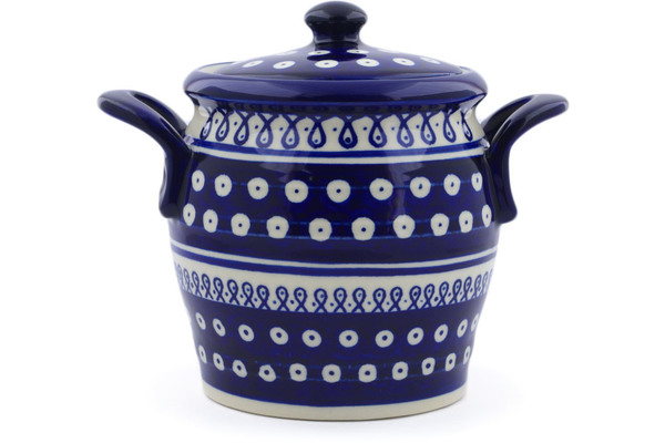 Jar with Lid and Handles 7"