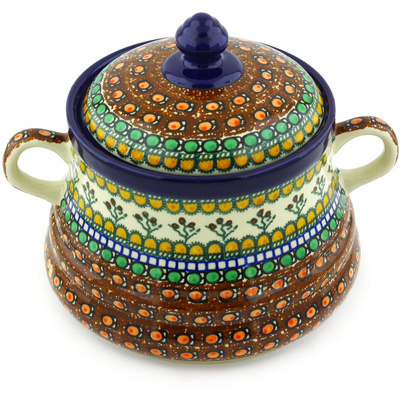 Jar with Lid and Handles 9"