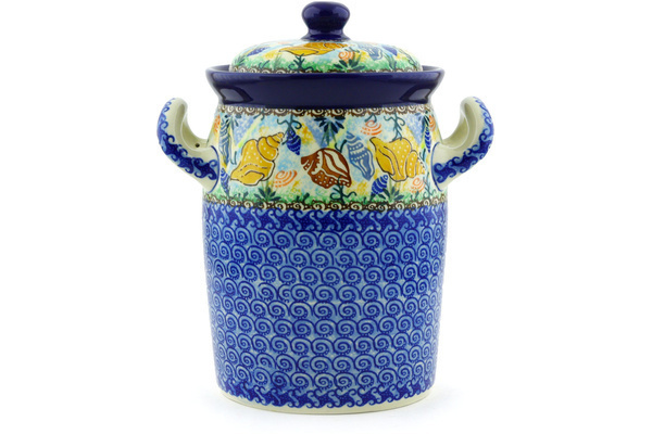 Jar with Lid and Handles 9"