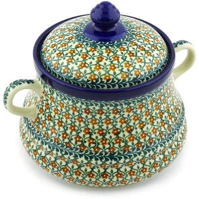 Jar with Lid and Handles 9"