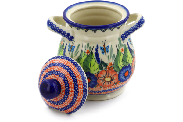 Jar with Lid and Handles 8"