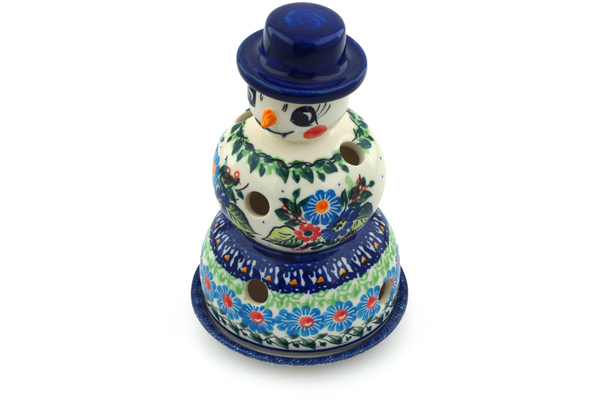 Snowman Candle Holder 7"