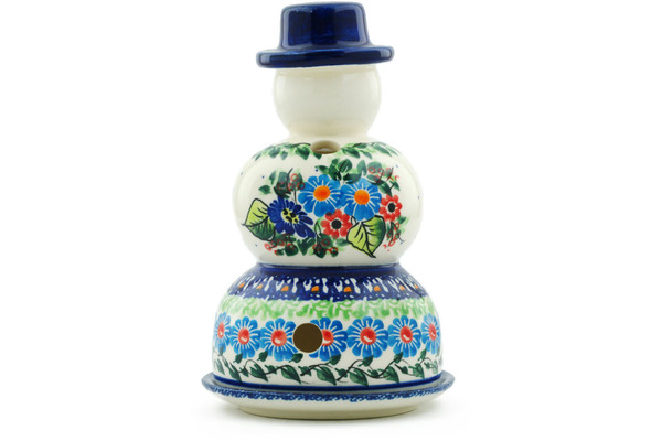 Snowman Candle Holder 7"