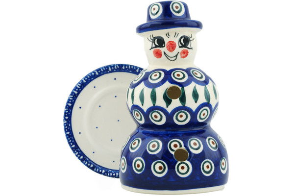 Snowman Candle Holder 7"