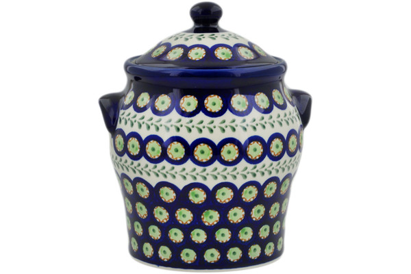 Jar with Lid and Handles 8"
