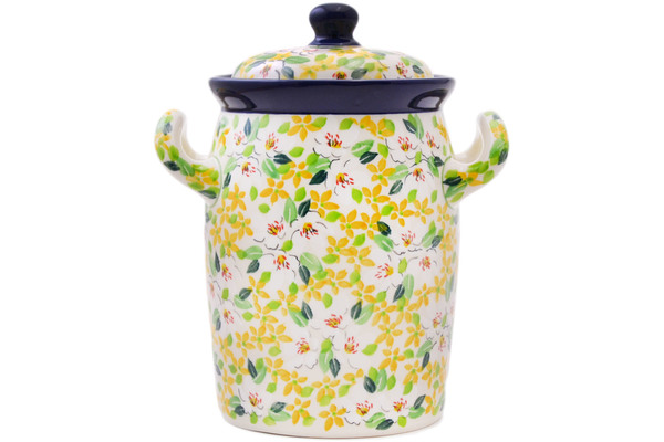 Jar with Lid and Handles 9"