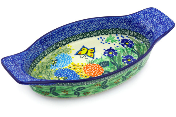 Oval Baker with Handles 13"