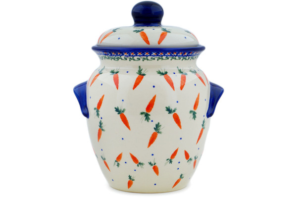 Jar with Lid and Handles 9"