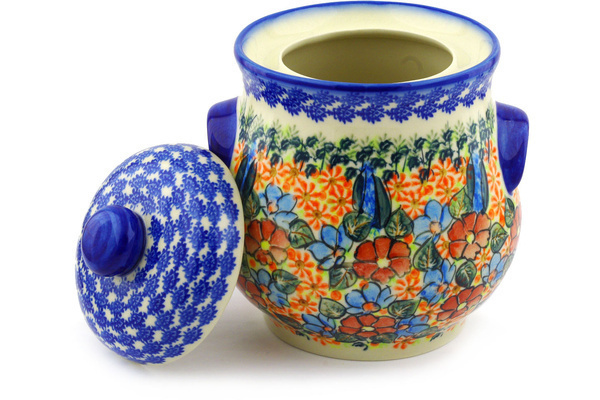 Jar with Lid and Handles 9"