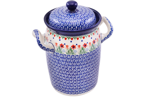 Jar with Lid and Handles 9"