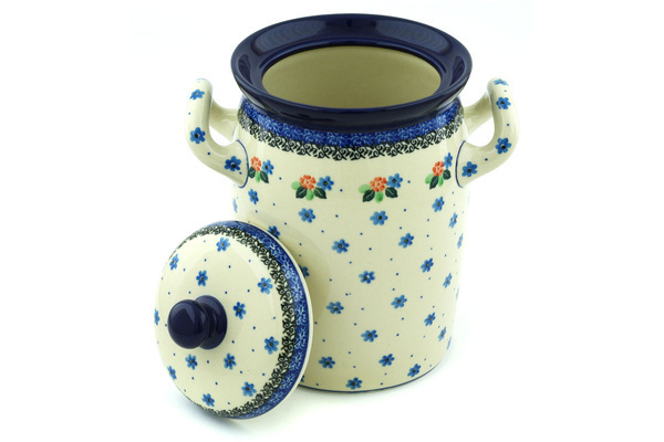 Jar with Lid and Handles 9"