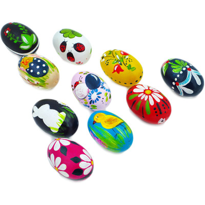 Set of 10 Wooden Egg 2"