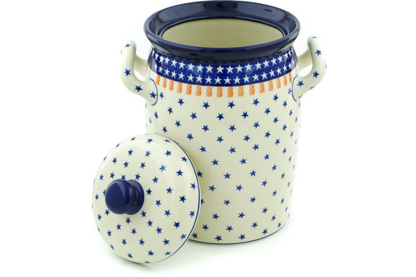 Jar with Lid and Handles 11"