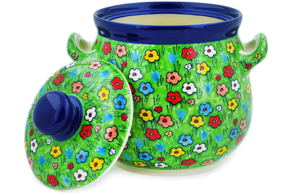 Jar with Lid and Handles 7"