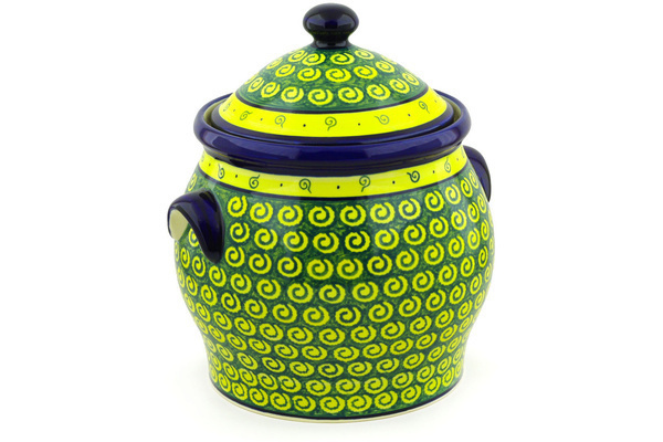 Jar with Lid and Handles 11"