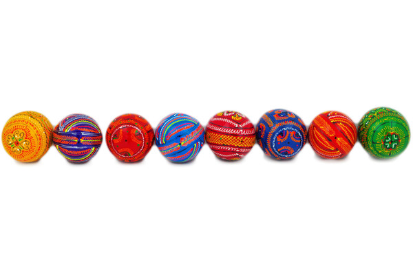 Set of 8 Wooden Eggs 14"