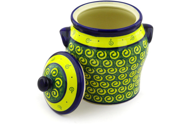 Jar with Lid and Handles 8"