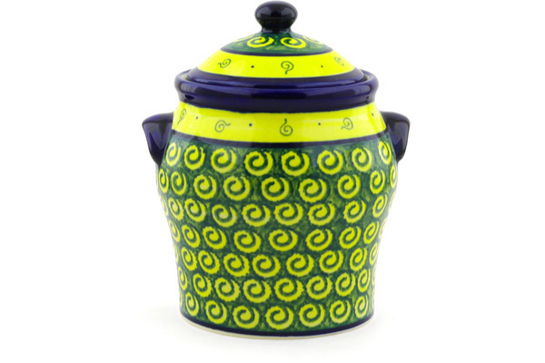 Jar with Lid and Handles 8"