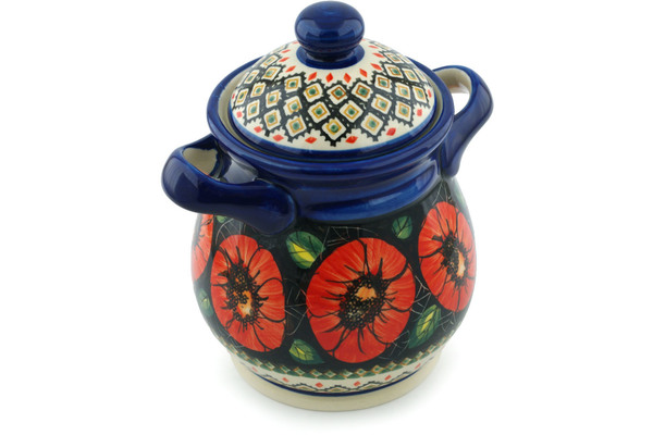 Jar with Lid and Handles 8"