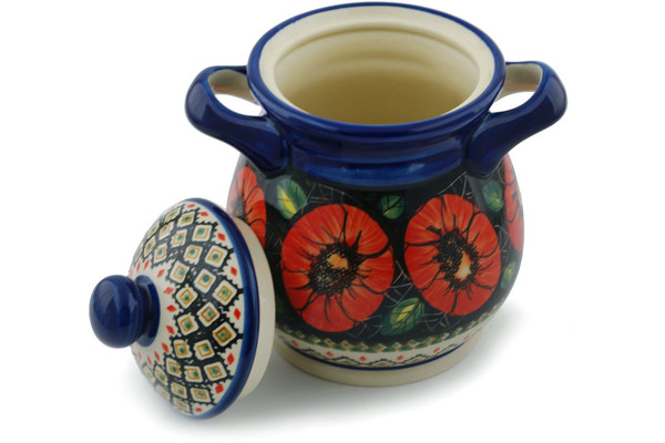 Jar with Lid and Handles 8"