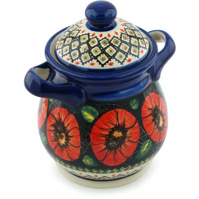 Jar with Lid and Handles 8"